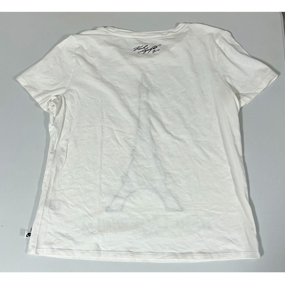 Karl Lagerfeld White Eiffel Tower, Paris Graphic Shirt Top Blouse Tee Size M 🖤✨ - Picture 3 of 4